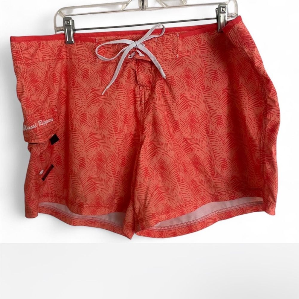 MAUI RIPPERS ORANGE PALM LEAF BOARD SHORTS SWIM SHORTS SIZE 18